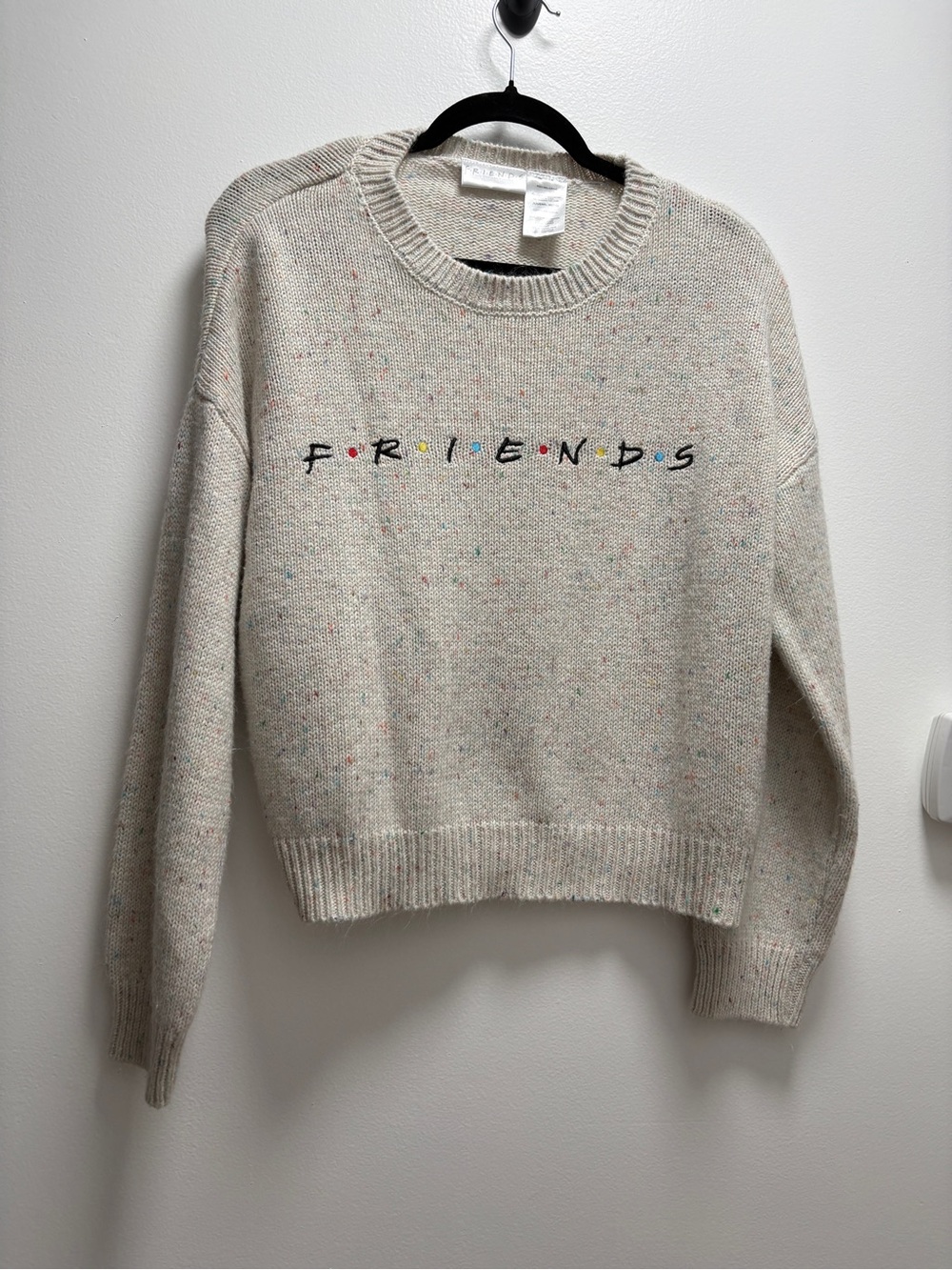 FRIENDS | Cream Speckled Logo Crewneck Sweater cropped | Fisherman Autumn Cozy